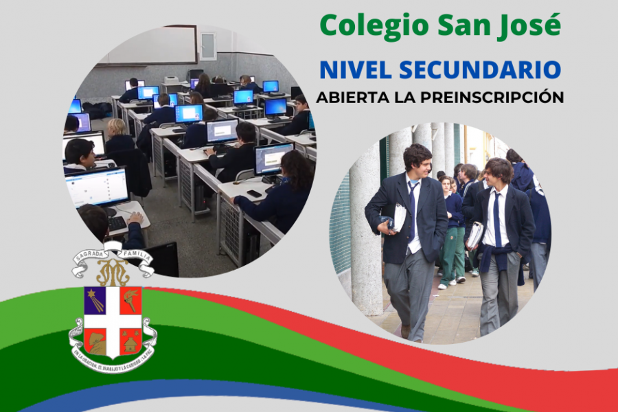 Continúa abierta la  Pre-inscripción para Alumnos Nuevos. Ciclo Lectivo 2021 - Colegio San José Tandil