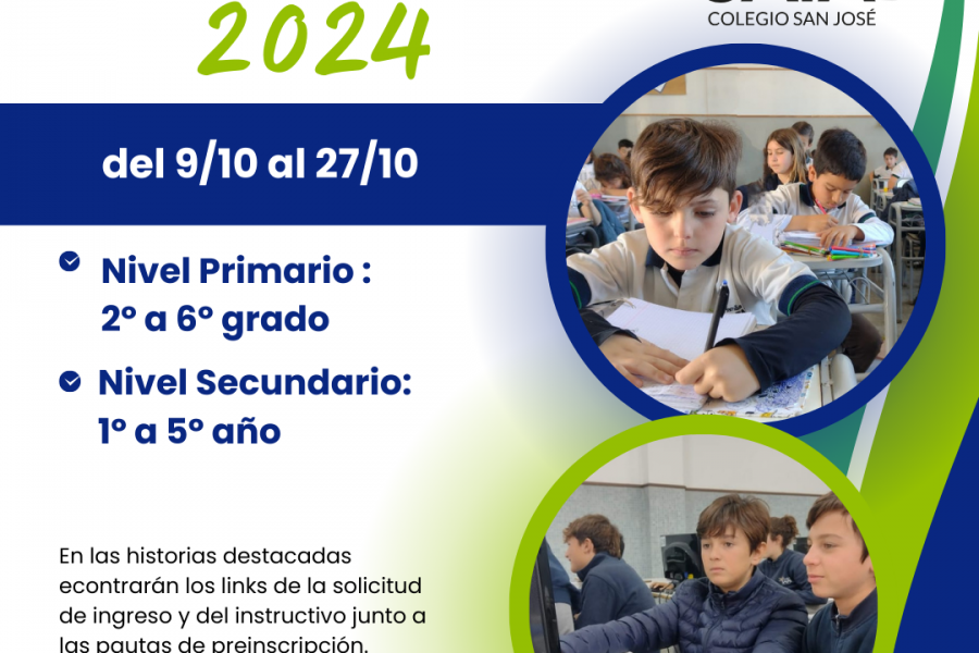Preinscripcion 2024 - Colegio San José Tandil