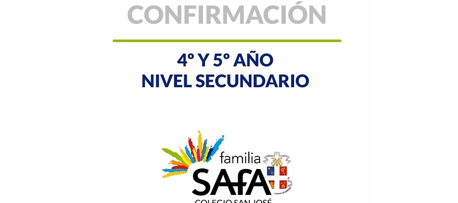 Confirmación - 4º y 5º año Nivel Secundario - Colegio San José Tandil